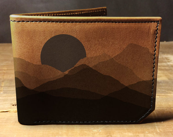 Faded Mountains - Printmaker Leather Wallet