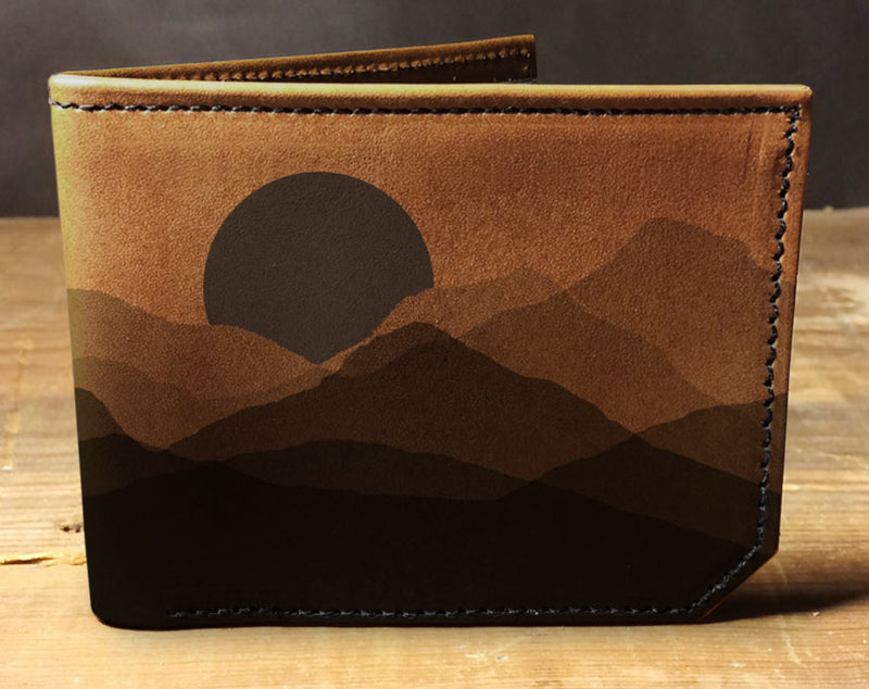 Faded Mountains - Printmaker Leather Wallet