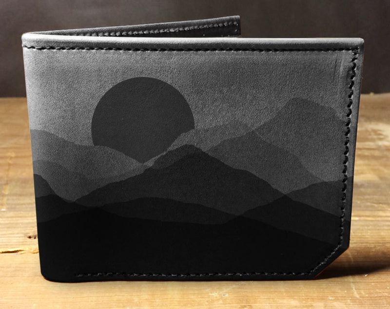 Faded Mountains - Printmaker Leather Wallet