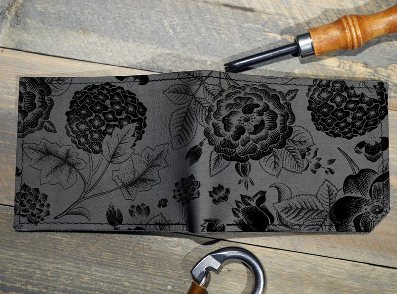 Floral Pattern - Printmaker Leather Wallet