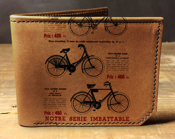 French Bikes - Printmaker Leather Wallet