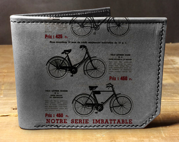 French Bikes - Printmaker Leather Wallet