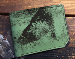 Green Distressed Kodiak Leather Wallet