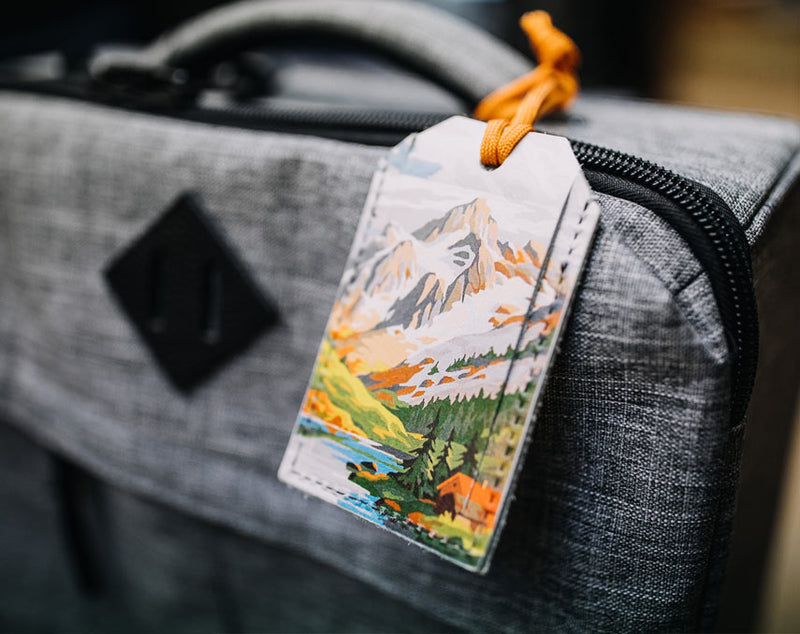 Painted Mountains - Leather Luggage Tag