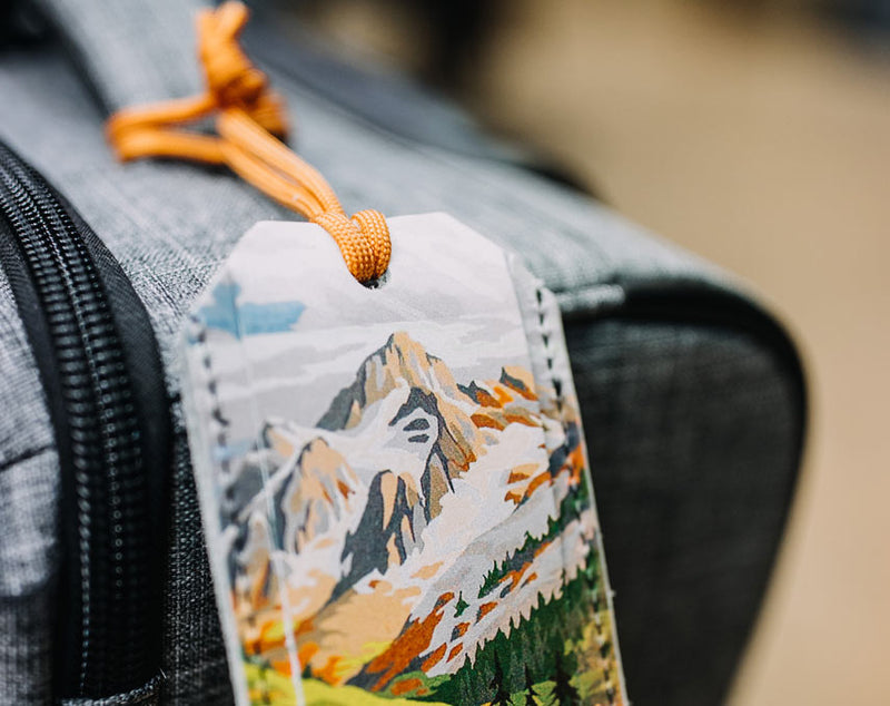 Painted Mountains - Leather Luggage Tag