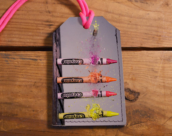 Crayons - Leather Luggage Tag
