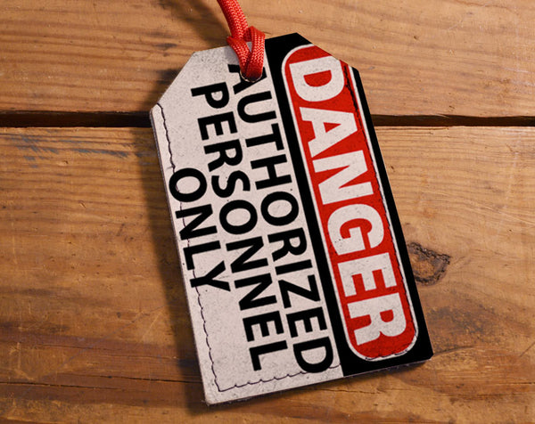 Danger - Leather Luggage Tag