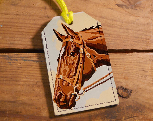 Painted Horse - Leather Luggage Tag