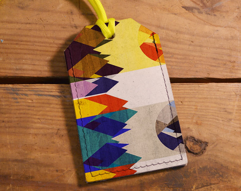 Abstract Mountains - Leather Luggage Tag