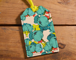 Poppies - Leather Luggage Tag