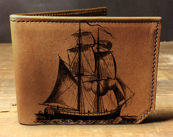 Pirate Ship - Printmaker Leather Wallet