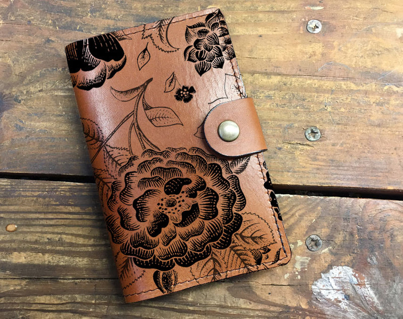 Floral Print - Leather Journal Cover