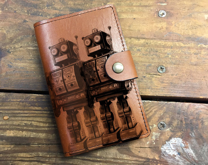 Robots - Leather Journal Cover