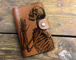 Praying Skeleton - Leather Journal Cover