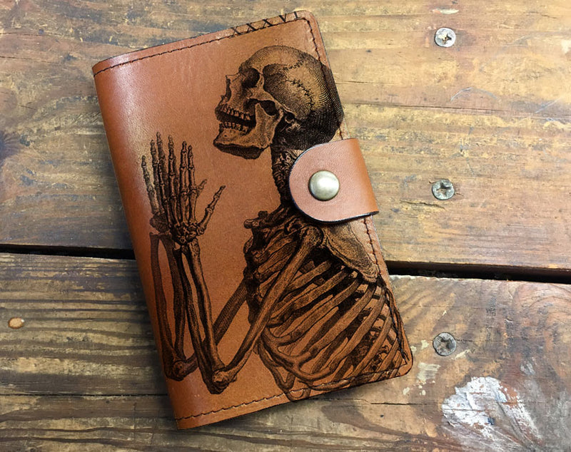 Praying Skeleton - Leather Journal Cover