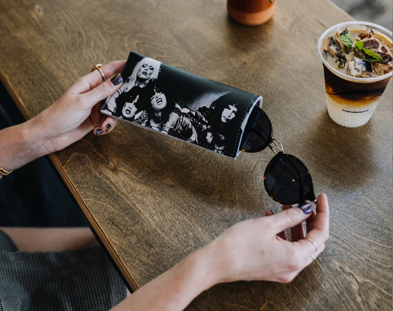 Bowie Eyes - Printed Leather Eyeglasses Case
