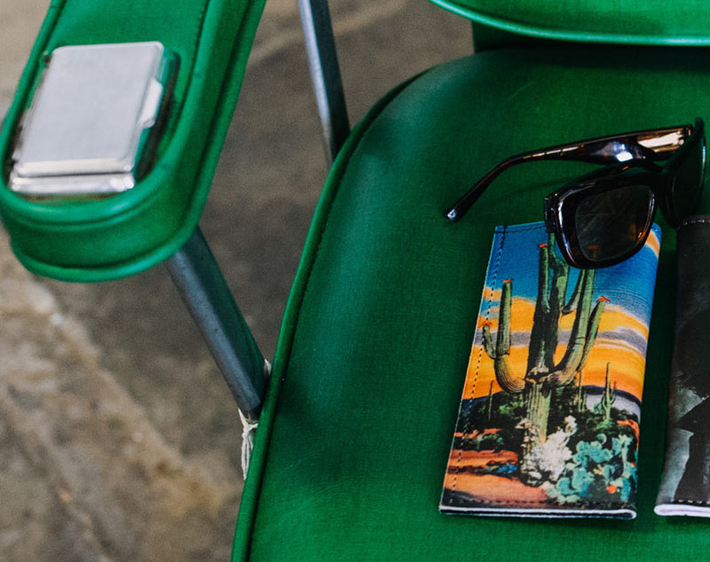 Cactus Eve - Printed Leather Eyeglasses Case