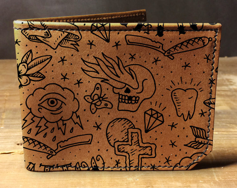 Tattoo Pattern - Printmaker Leather Wallet