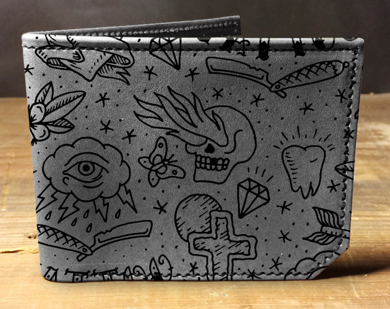 Tattoo Pattern - Printmaker Leather Wallet