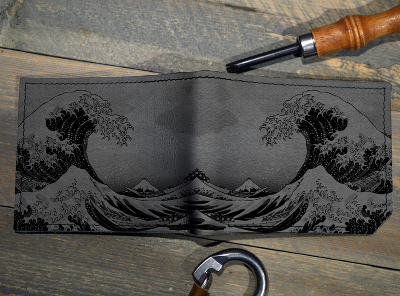 Waves - Printmaker Leather Wallet